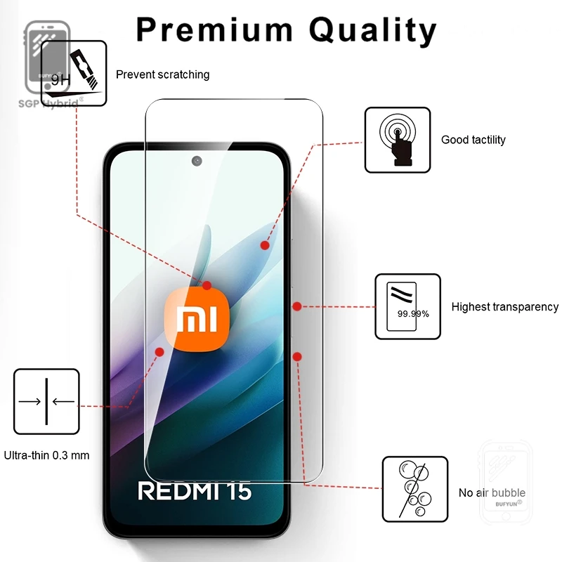 Premium 9H Clear Tempered Glass Screen Protector - Toughened Guard Film