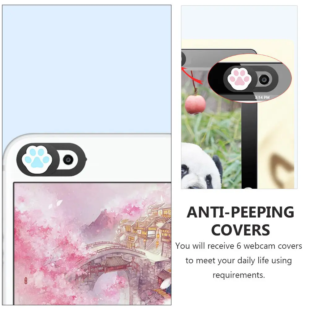 6Pcs 웹캠 커버 노트북 전화 태블릿 용 개인 정보 보호 장치 ABS 소재 엿보기 방지 카메라 안전 커버 노트북 웹캠