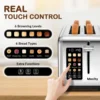 4 Slice Toaster Touch Screen 1.5" Long Slot Stainless Steel Smart Bread Toaster for Bagel Muffin Waffle Gluten Free Breads Timer 2