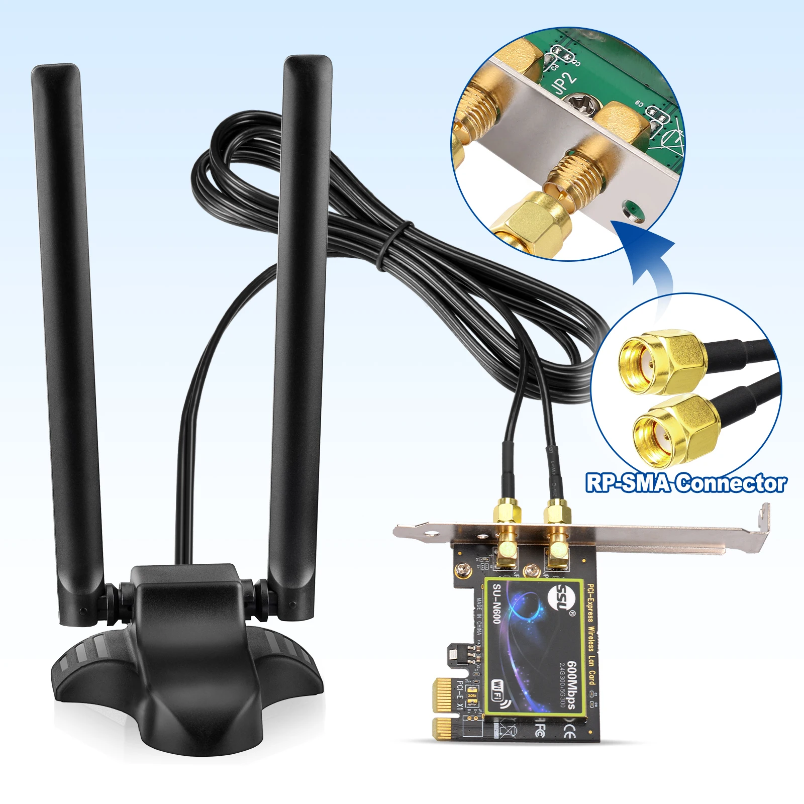 Dual Band WiFi Antenna for Wireless Network Routers and Hotspots