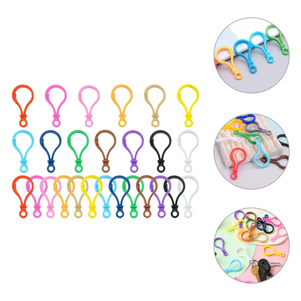 

200 Pcs Color Light Bulb Buckle Keychain Making Supplies Lobster Clasps Hook Toy Keyrings Bulk Claw for Keychains Fob