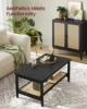 VASAGLE 2-Tier Coffee Table for Living Room, Living Room Table Rectangular Center Table, with PVC Rattan Storage Shelf 2