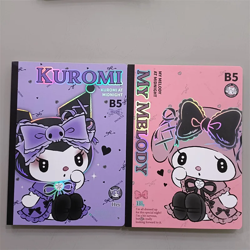 

2Pcs Sanrio Kuromi Notebook Kawaii B5 Horizontal Line Book Children's Workbook Cartoon Student Notebook School Supplies Gifts