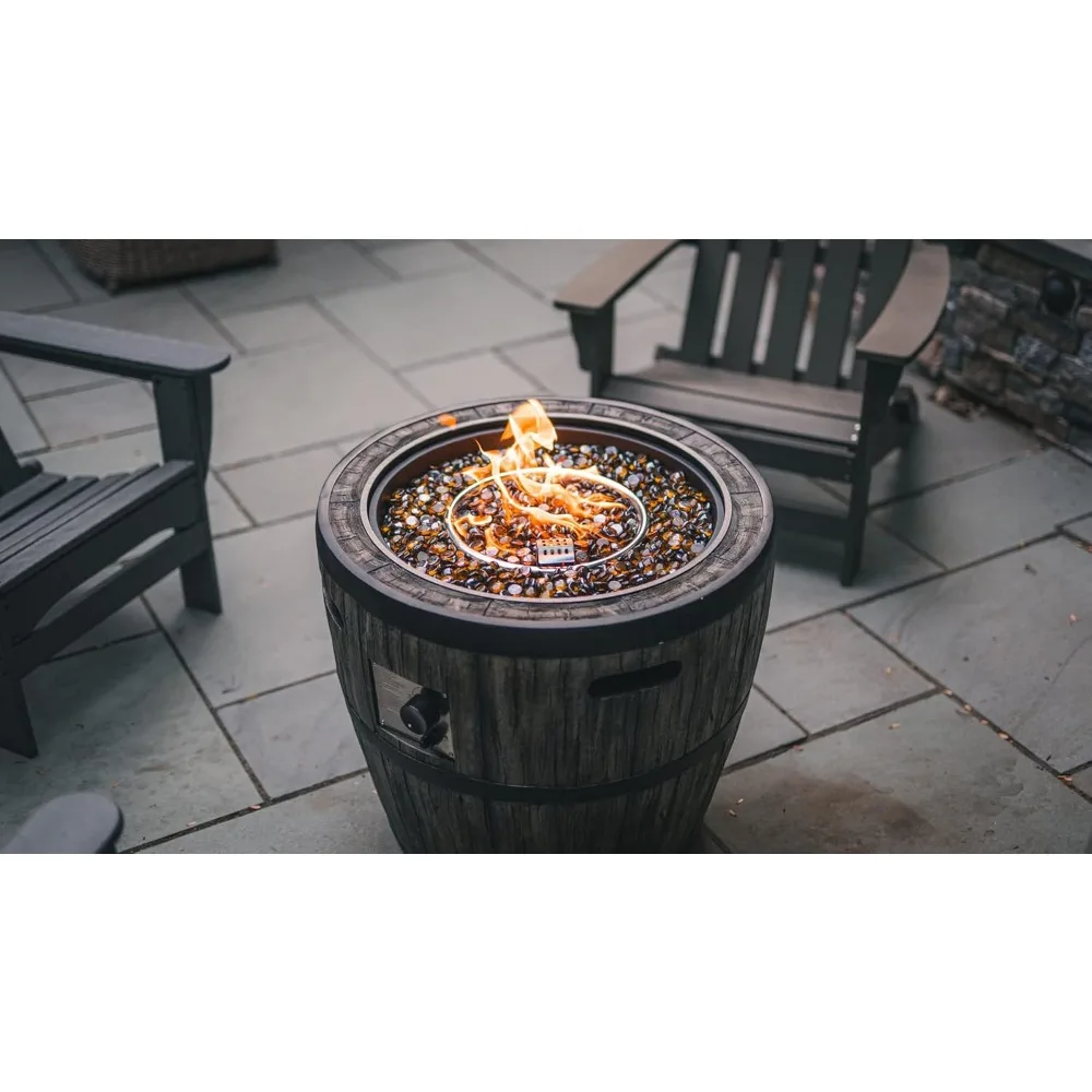 Wine Barrel Gas Fire Pit 27L X 27W X 24H