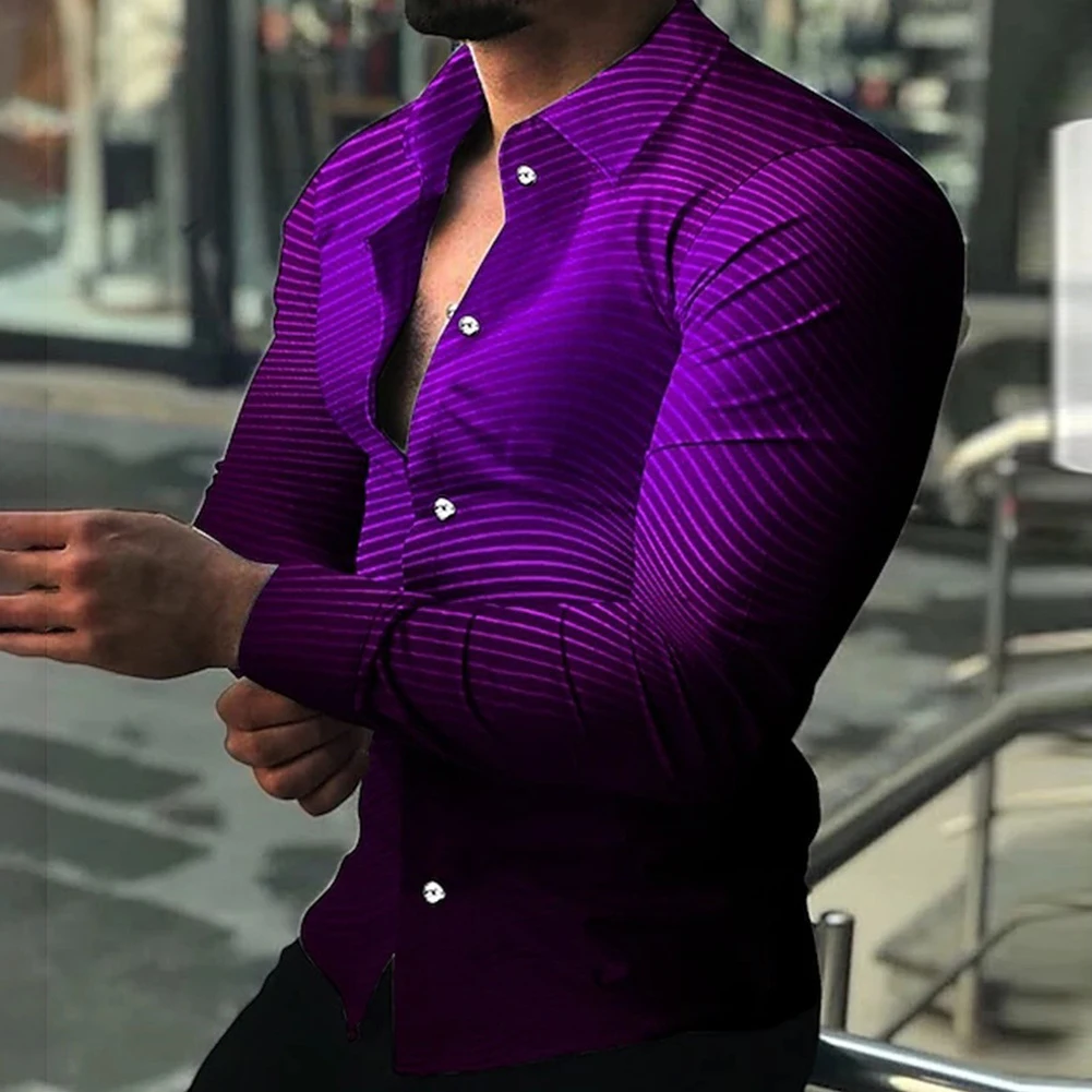 

Blouse Mens Button Down Shirts 3D Print Baroque Breathable Casual Party Contrast Print Shirt Long Sleeve Plus Size