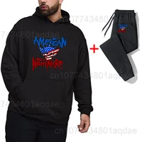 2025 Autumn/Winter New Hot Wrestling Fans Men's Cody Rhodes Black pullover casual pants street casual sports fashion black set 2