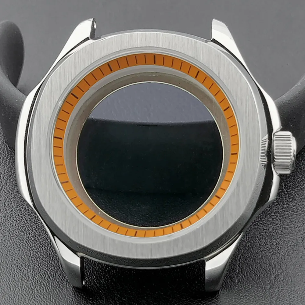 Elegant Men's Watch Case with Sapphire Glass, 39.5mm, 5-Bar Water Resistance, for 28.5mm Dial Accessories