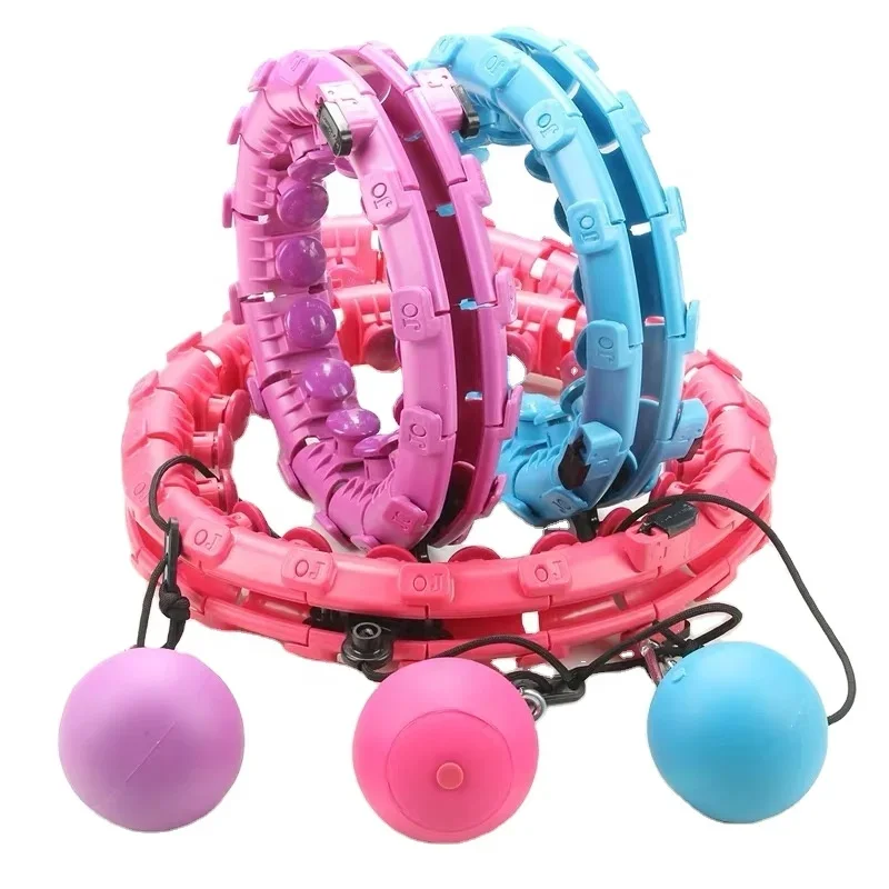 Adjustable Smart Hula Ring for Adults, Weighted Fitness Circle, 24 Detachable Knots, , Hot Selling, New