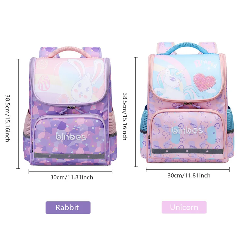 SUN EIGHT NEW Children Orthopedic School Backpacks Cartoon Pattern School Bags 1200D High Density Waterproof Fabric Foldable Gir 2