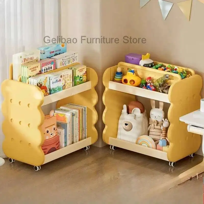 Large Desk Side Bookshelf Organizer Mobile Document Storage Rack Bookshelf Desk Storage Shelf Kid Picture Book Home Organizer