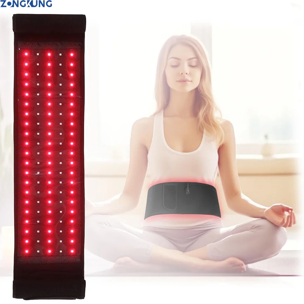 LED Light Therapy Belt Red ＆ Infrared 850nm 660nm Back Pain Relief Wrap Burn Fat Wrap Slimming Machine Waist Heat Pad Full Body