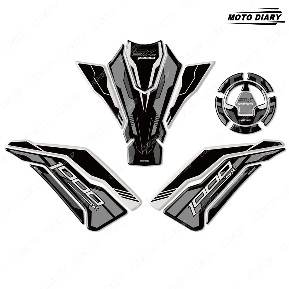 Pro_Bikery Tank Protector Chrome Gold Tribal Tank Pad & Logo Decal
