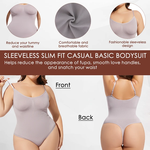 Thongs Bodysuit Shapewear Women Tummy Control Body Shaper Camisole Tank Top  Seamless Slimming Waist Trainer Underwear S-3XL