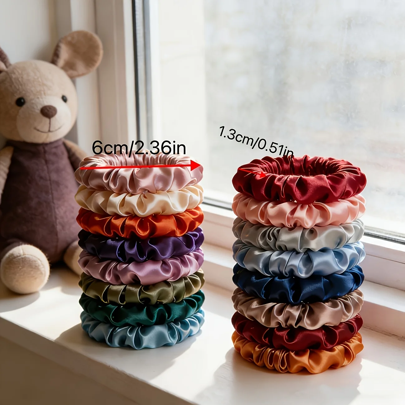 Elegant Satin Multi-Color Hair Ties - High Elasticity, Gentle & Versatile