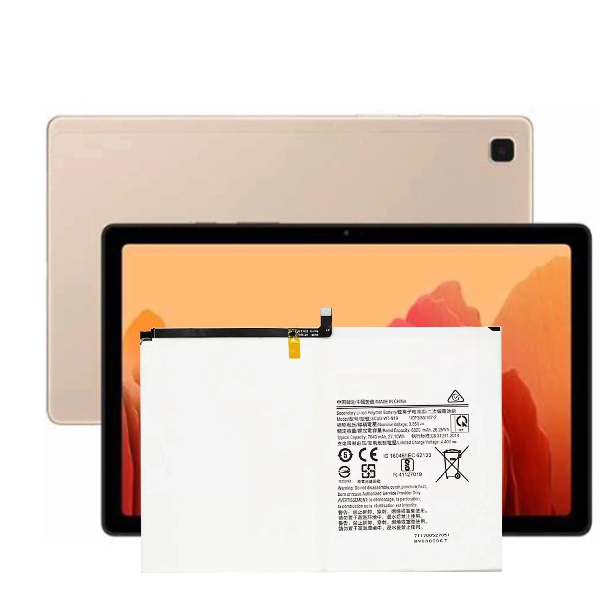 SCUD-WT-N19 Battery for Samsung Galaxy Tab A7 10.4 SM-T500 SM-T505 T505N Replacement Repair Part Tablet with tool
