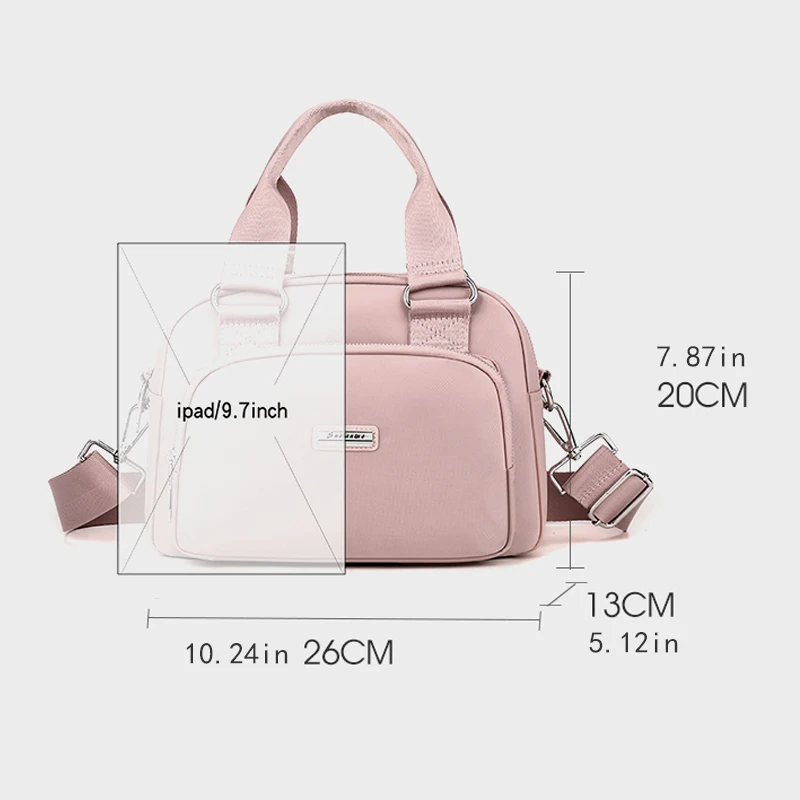 Women's Shoulder Bag - Crossbody Bag with Adjustable Shoulder Strap, Multi Layer, Handheld Bag, Solid Color, Elegant Style
