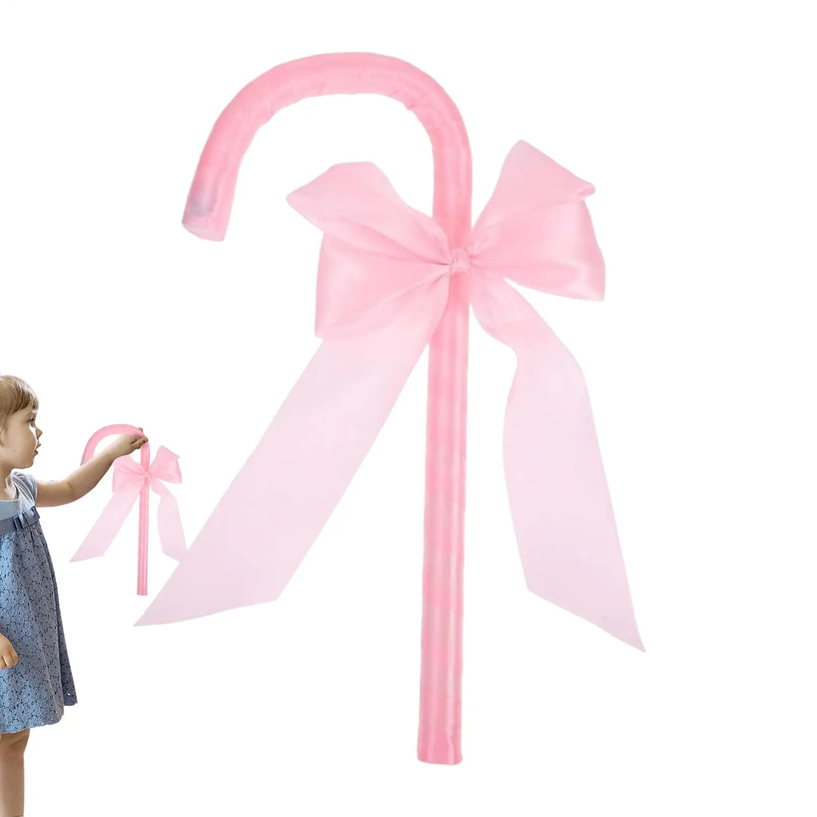 1pc Cosplay Cane | christmas Walking Bowknot Cane Prop Stick | Stage Performance Cosplay Cane Prop Decor for School Dress Up