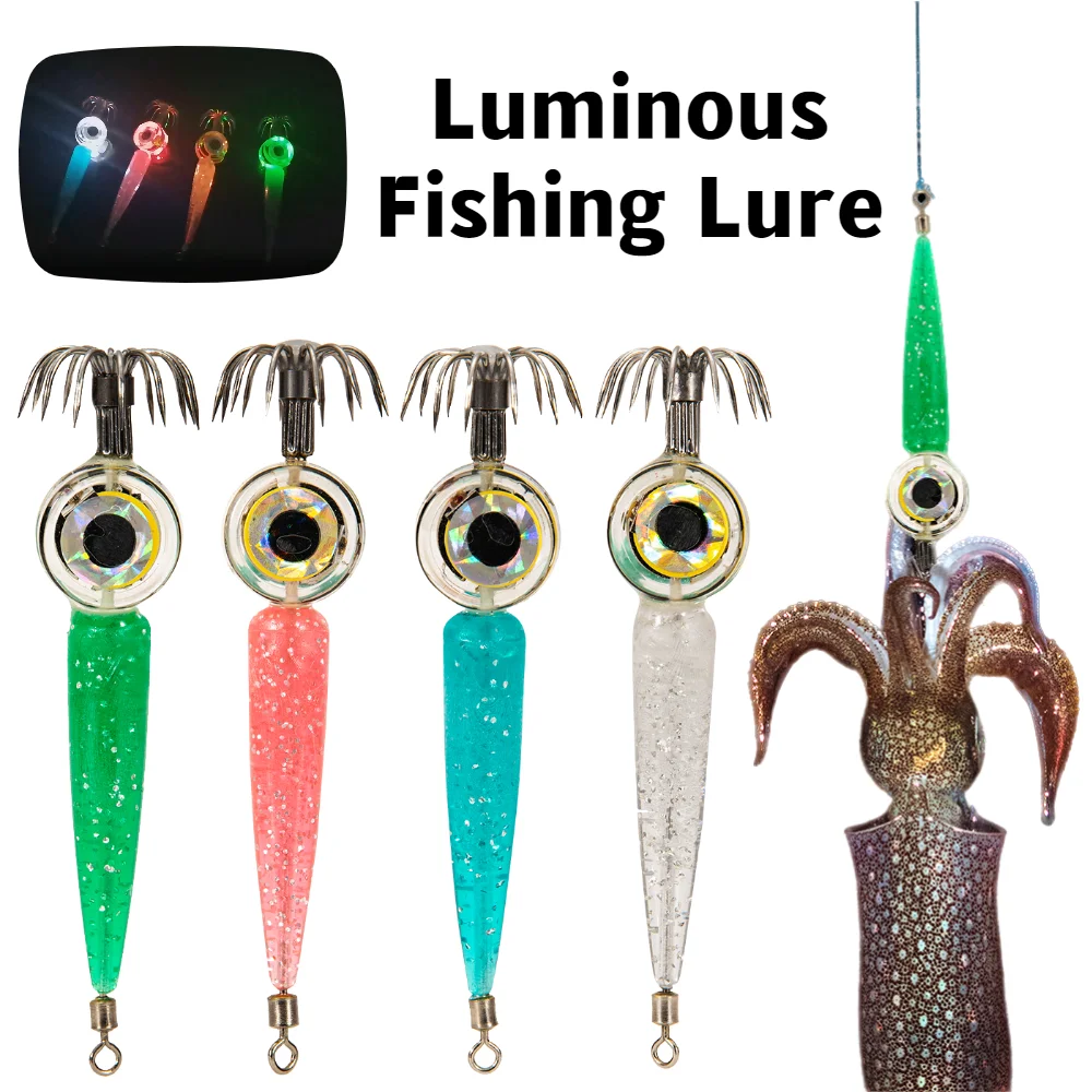 LED Flashing Fishing Lure Light Deep Fishing Squid Underwater Fish Lure  Lights Lamp Outdoor Fish Gear Accessories