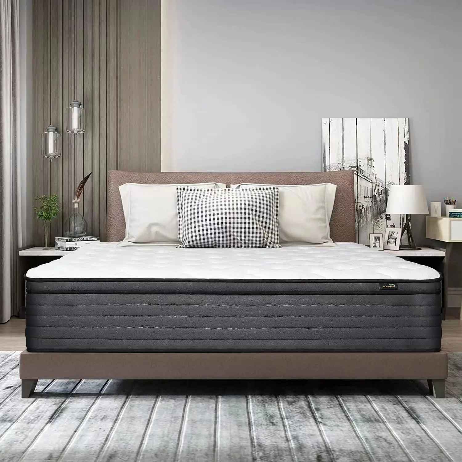 Full Mattress, Hybrid Mattress High Density Foam Individually Wrapped Pocket Coils Mattresses,Motion Isolation Medium Firm Full 2