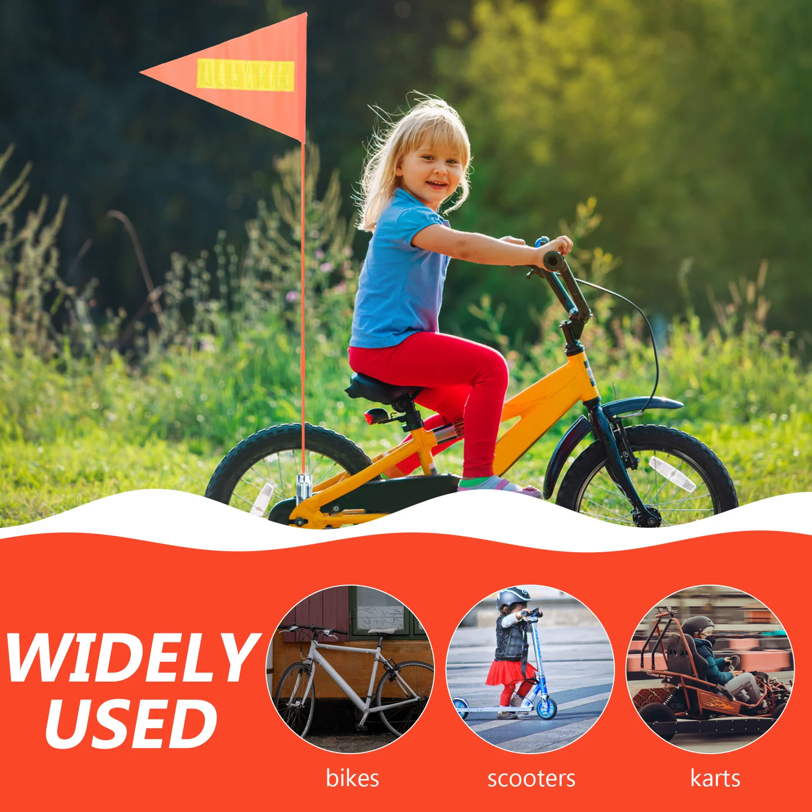 5 Stück reflektierende Wimpel Flagge für Fahrrad Fahrrad Zubehör orange  Zubehör tragbare Flaggen Fahrräder Kinder Sicherheit PVC - AliExpress