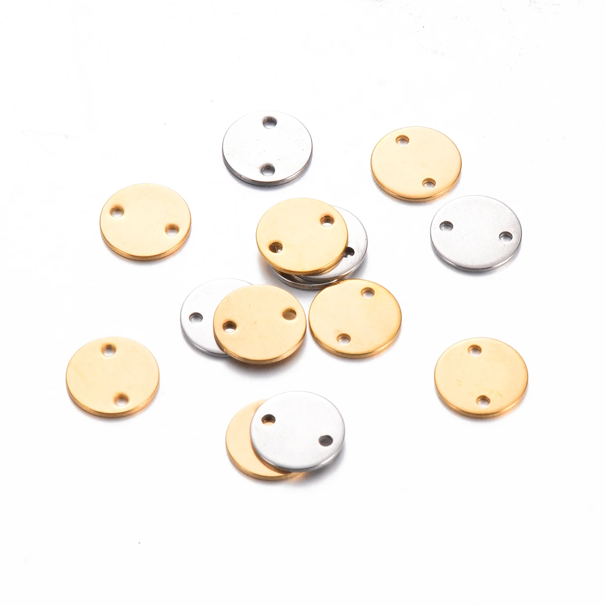 

50Pcs Stainless Steel Gold Silver Oval Pig Nose Buckle, Suitable for DIY Necklace Bracelet Pendant Accessories Making Findings
