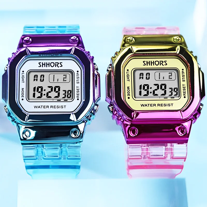 

Fashion Men Women Watches Gold Casual Transparent Digital Sport Watch Lover Gift Clock LED Luminous Wristwatch Electronic Watch