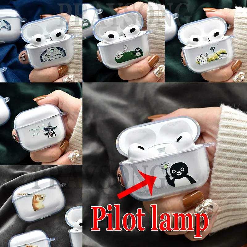 Custodia Creativa Per Luce Pilota Per Airpods Cover Per Airpods Pro 2 Custodia Per Airpods Custodia 3 Gen Airpod Funda Clear Cartoon Box Chain