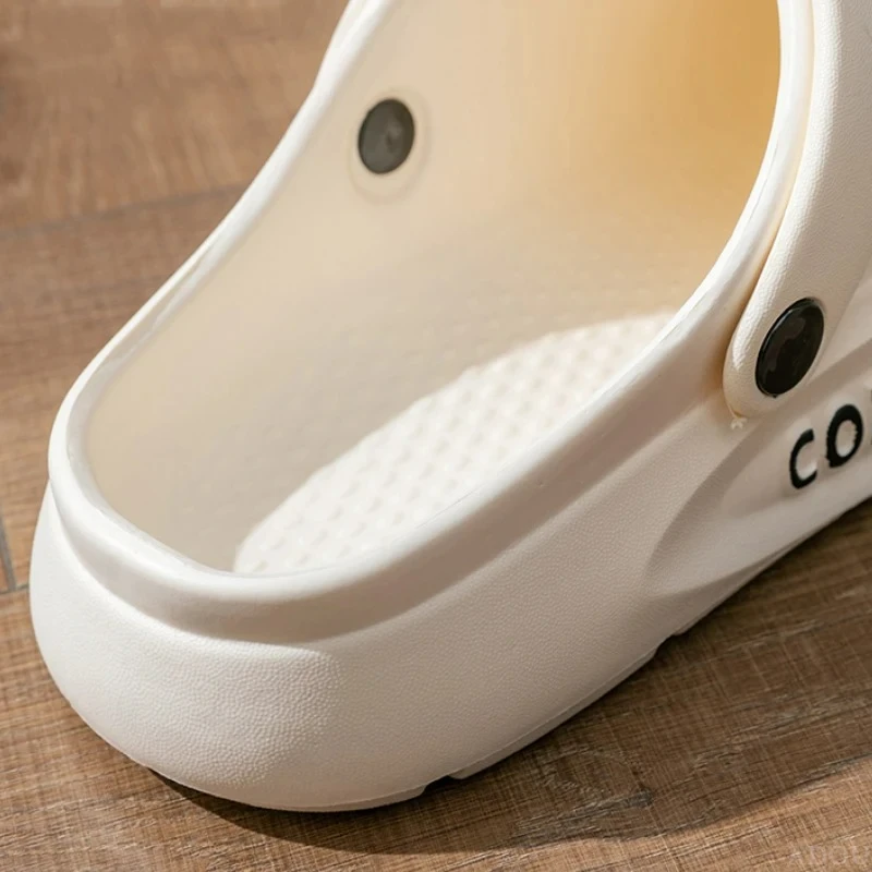 Women's Men's Slippers Summer Anti-Slip Couple Hollow Covered Toe Indoor Outdoor Casual Thick Bottom Sandals for Home Adults - 4