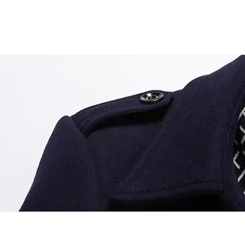 Winter Men Wool Coats New Fashion Middle Long Scarf Collar Cotton-Padded Thick Warm Woolen Coat Male Trench Coat Overcoat M-5Xl - Image 6