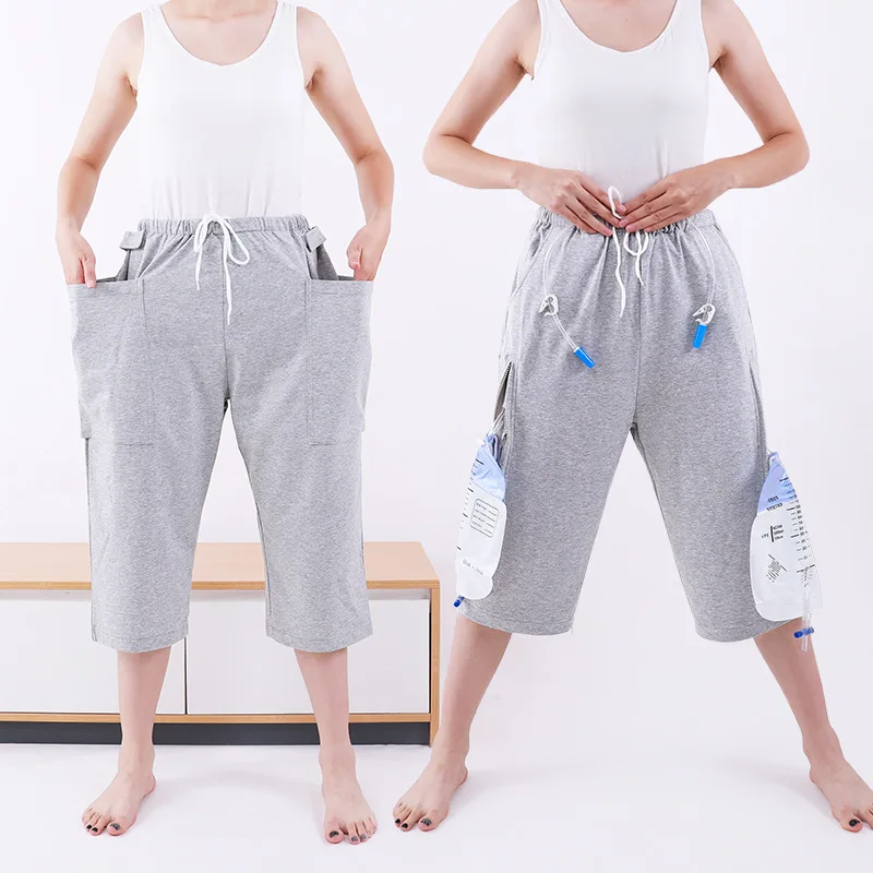 Adult Diaper Pants Bladder Stoma Elderly Pants Collection Urine Bag Storage Incontinence Drainage Patient Care Cropped