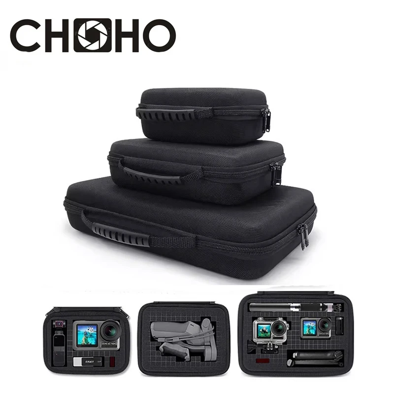 

Bag Case DIY Travel Storage Collection Foam Portable shockproof For Gopro 12 11 10 Dji Osmo Action Pocket Camera Accessories