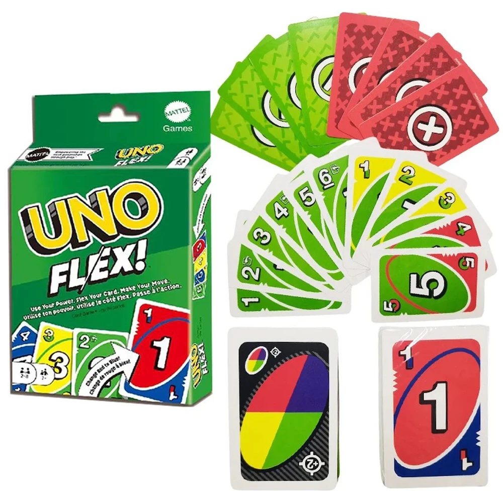 Uno Flex Flip Dos 매칭 카드 게임, 애니메이션 UNO, 자비 없는 멀티플레이어, 가족 파티 보드게임, 재미있는 친구 엔터테인먼트 포커 