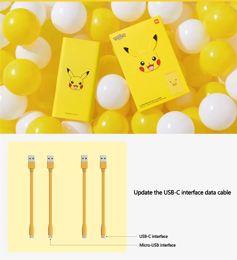 best wireless power bank Original Xiaomi Pokemon Power Bank 3 10000mAh USB Type C QC3.0 Fast Charging Pikachu Powerbank 10000 Portable Charger Poverbank bank power