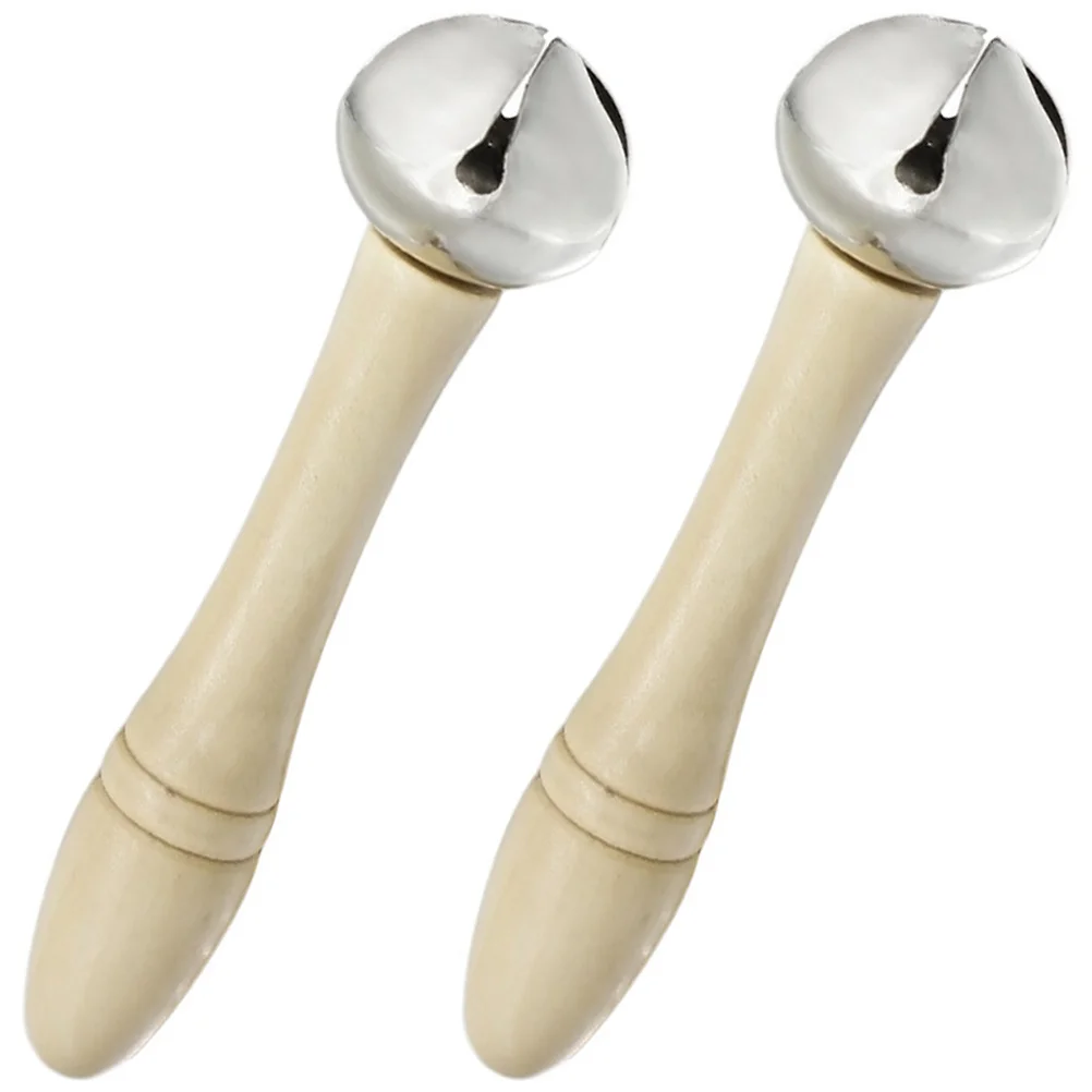 

Hand Jingle Bells Wooden Hand Sleigh Bells Jingle Shaker Bells Handhold Bell Rattles Musical Bell Instruments Handheld Bells