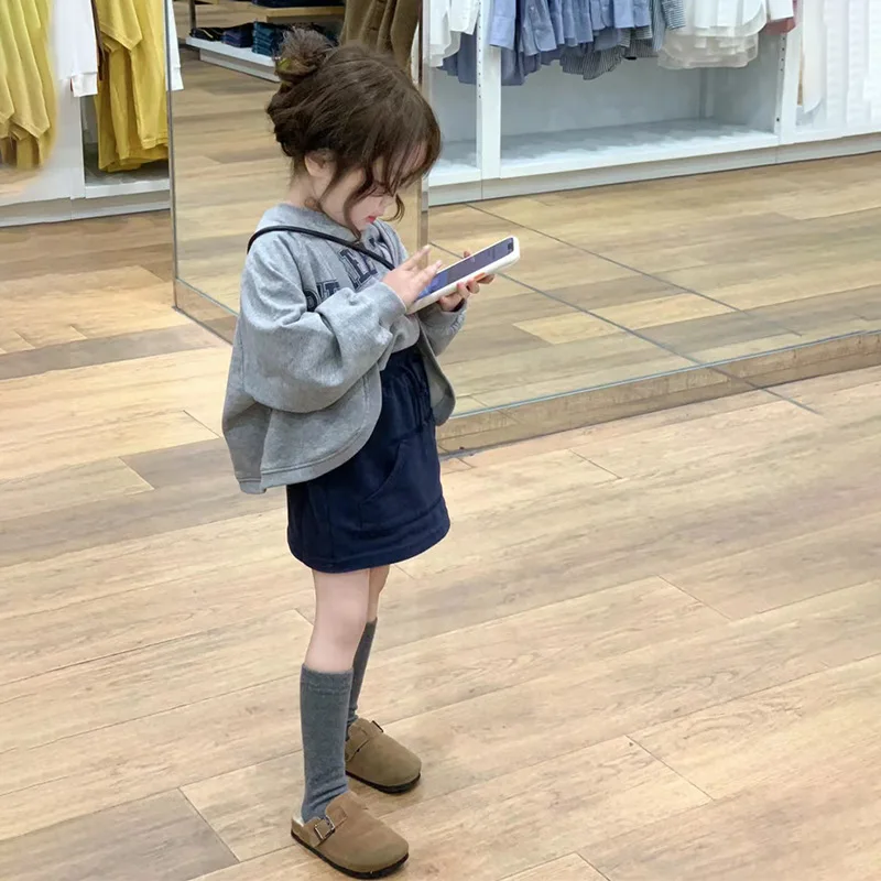 

Kid Cloth Set Solid Color High Quality Fashion New 2023 Spring & Autumn Cotton Sets Clothes for Kids Girl