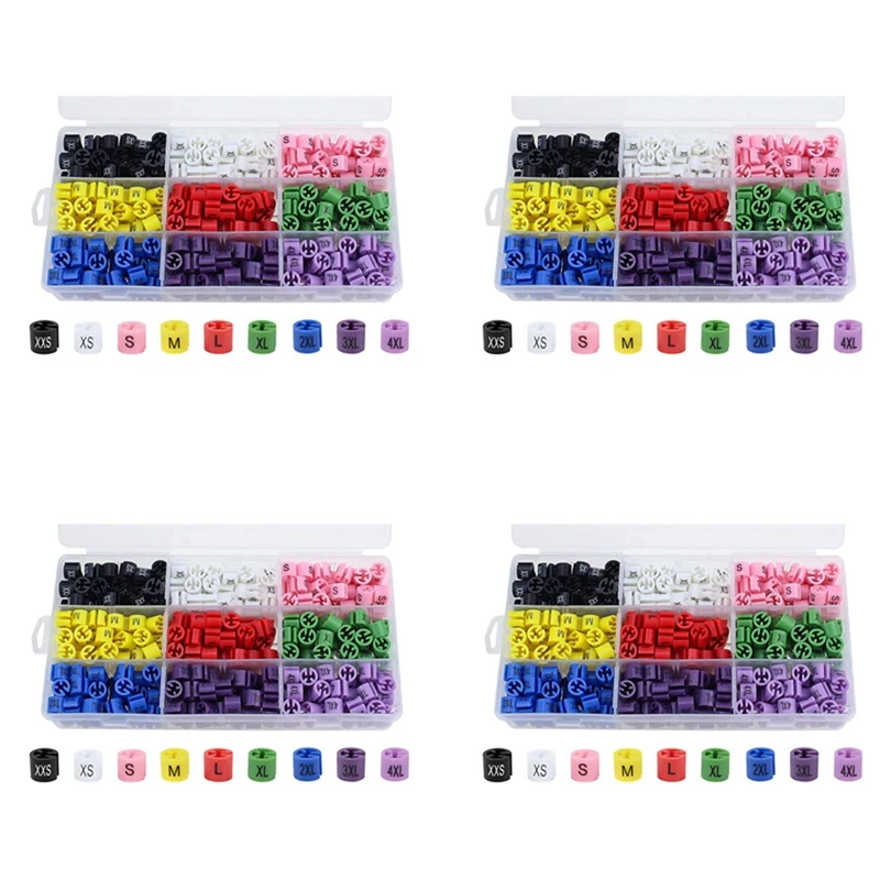 

HOT-1160 Pcs Snap Retail Clothes Hanger Size Markers Garment Tags Xxs To 4Xl Size Coding Colored Dividers Hanger Sign Buckle