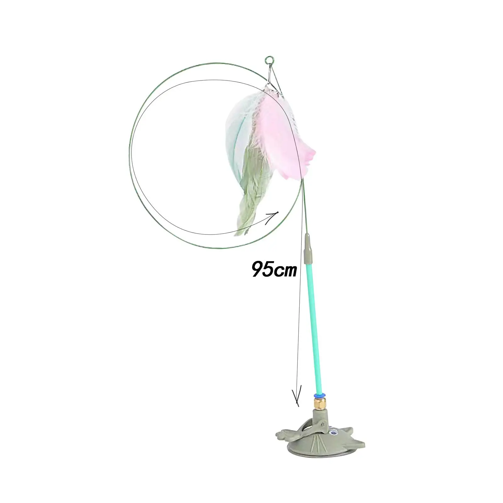 Interactive Cat Toys Removable Suction Cup Cat Feather Toys for Kitty
