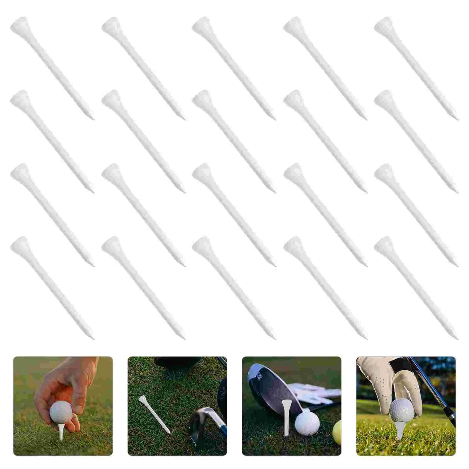 

100 Pcs Golf Wooden Golfs Tee Pegs Course Ball Holders Seat Golfing Balls Holding Nail