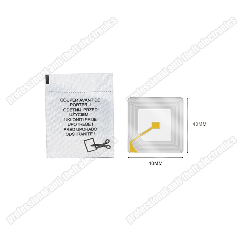 RF EAS clothes woven label anti theft soft label 12000pcs