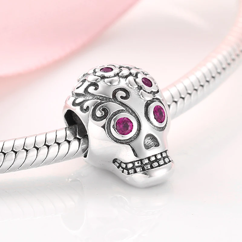 925 Sterling Silver Charms Sparkling Angel Wings Dream Catcher Skull Clear CZ For Jewelry Making Fit Original Designer Bracelets