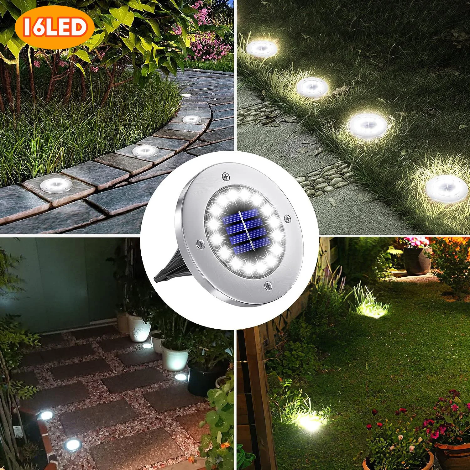 ตัวเลือกสินค้า ไฟตกแต่งกลางแจ้งพลังงานแสงอาทิตย์ 12 LED กันน้ำ