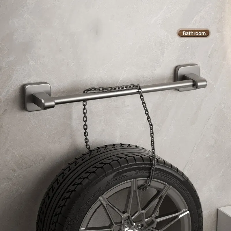 Towel Rack Bathroom Perforated Suction Cup Wall Mounted Storage Rack Toilet Storage Bathroom Towel Rod 1PC