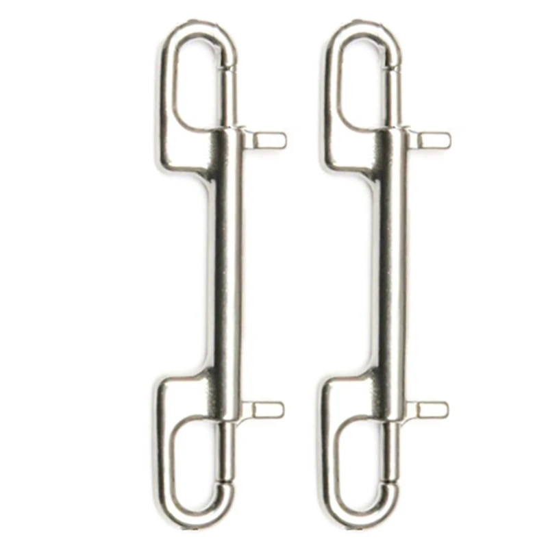

2X Diving Hook Stainless Steel Double Ended Bolt Snap Hook for Scuba Diving Pet Leash Camera Strap Keychain Hammock