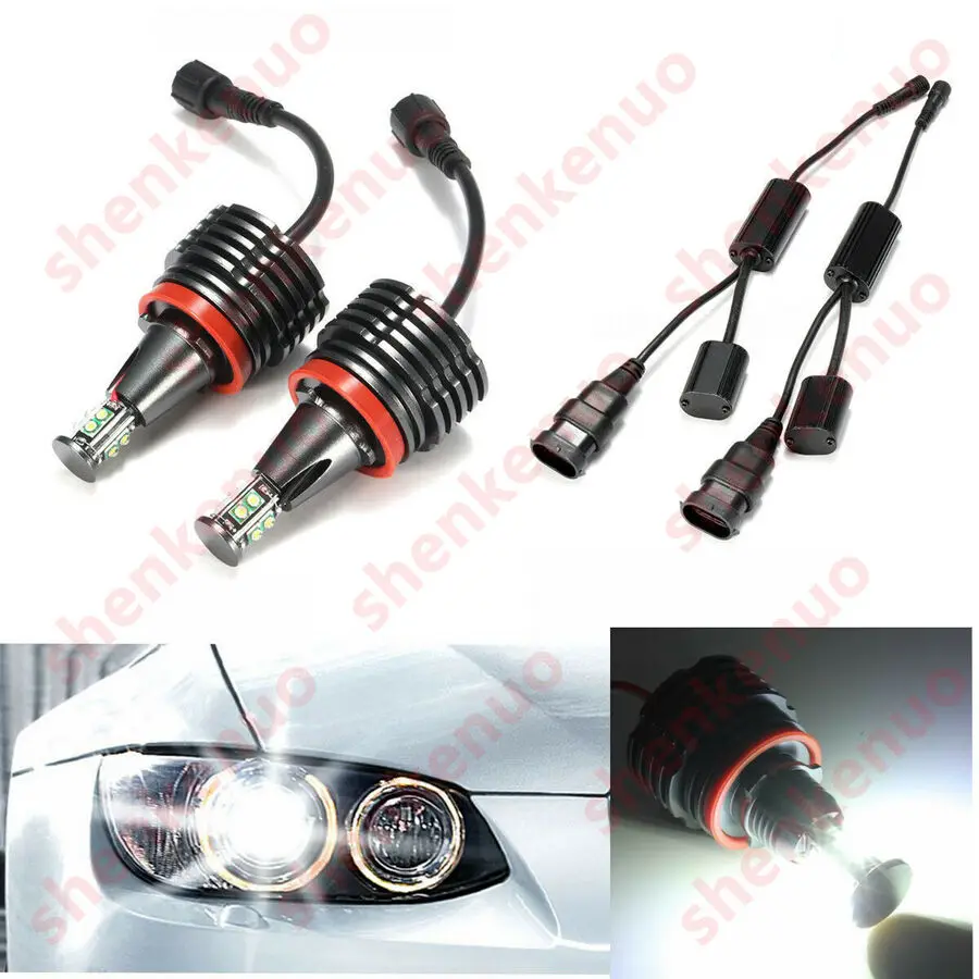 Nessun Errore H8 Led 80W Angel Eyes Halo Lampadina Per Bmw E90 E92 E82 E60 E70 X5 X6