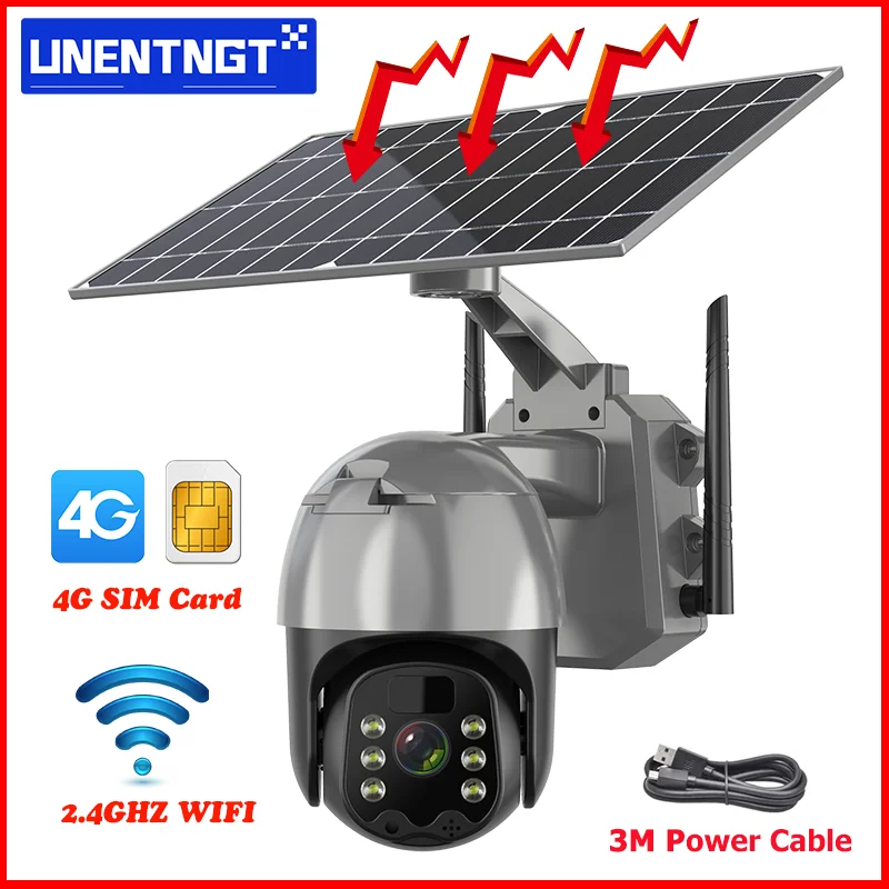 Wireless WiFi 4G Solar Powered Camera Outdoor Security Protection Surveillance CCTV 360 PTZ Smart Home PIR Motion Detection Cam |