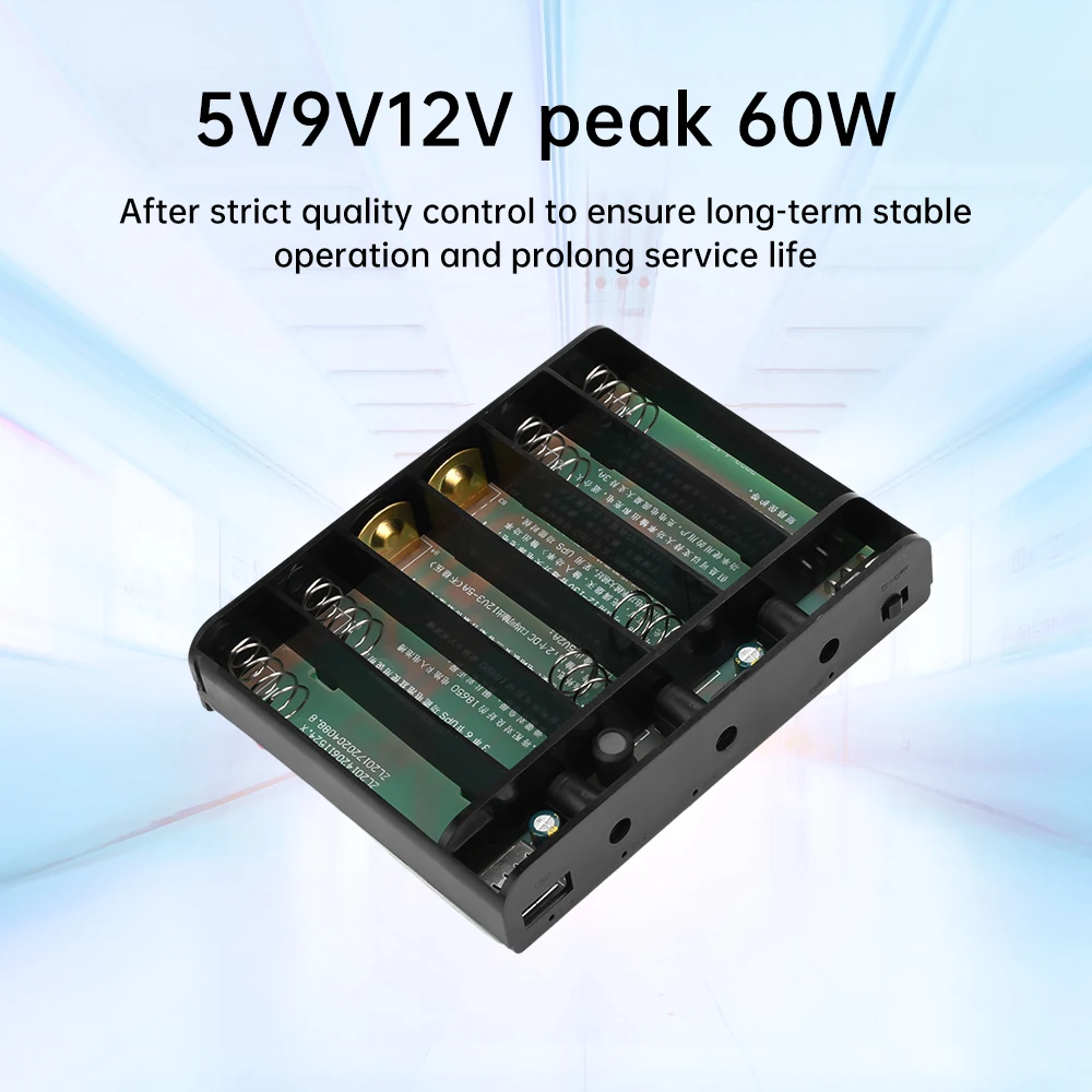 DC UPS Battery Box 6*18650 Diy UPS Box Router Monitor Uninterruptible Power Supply 5V/9V/12V Output 60W Max