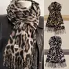 Vintage Leopard Tassels Shawl Imitation Cashmere Thickened Winter Warm Scarf Windproof Foulard Pashmina Hijabs for Women Man 1