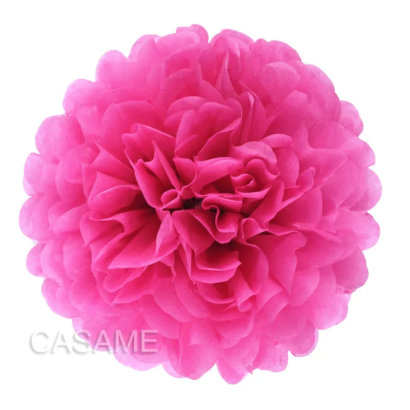 Set of 5 Colorful Tissue Paper Pom Poms for Party and Event Decor