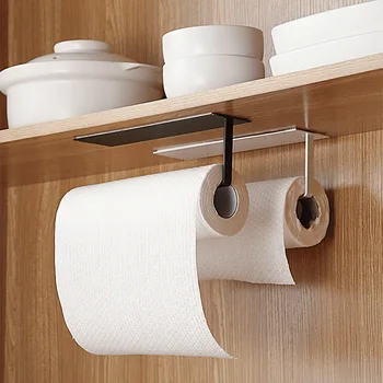 Wall-Mounted Kitchen Paper Towel Holder – No-Drill Storage Rack 1