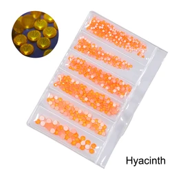 Vibrant Glitter Crystal Neon Nail Art Accessories - Assorted Sizes (Hyacinth)
